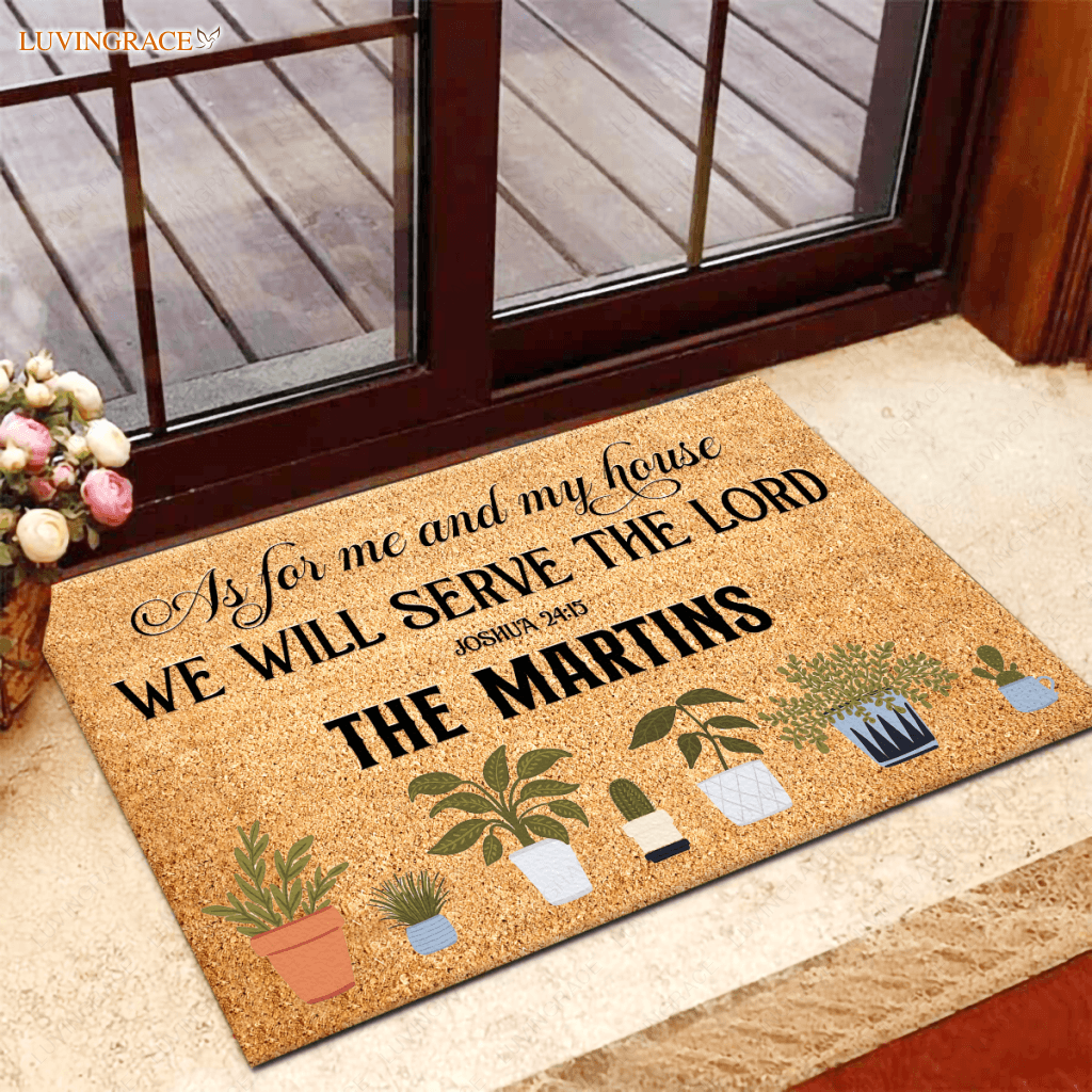 As For Me And My House Bible Verse Personalized Doormat