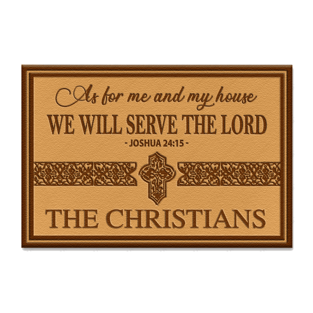 As For Me And My House Christian Gift Personalized Doormat