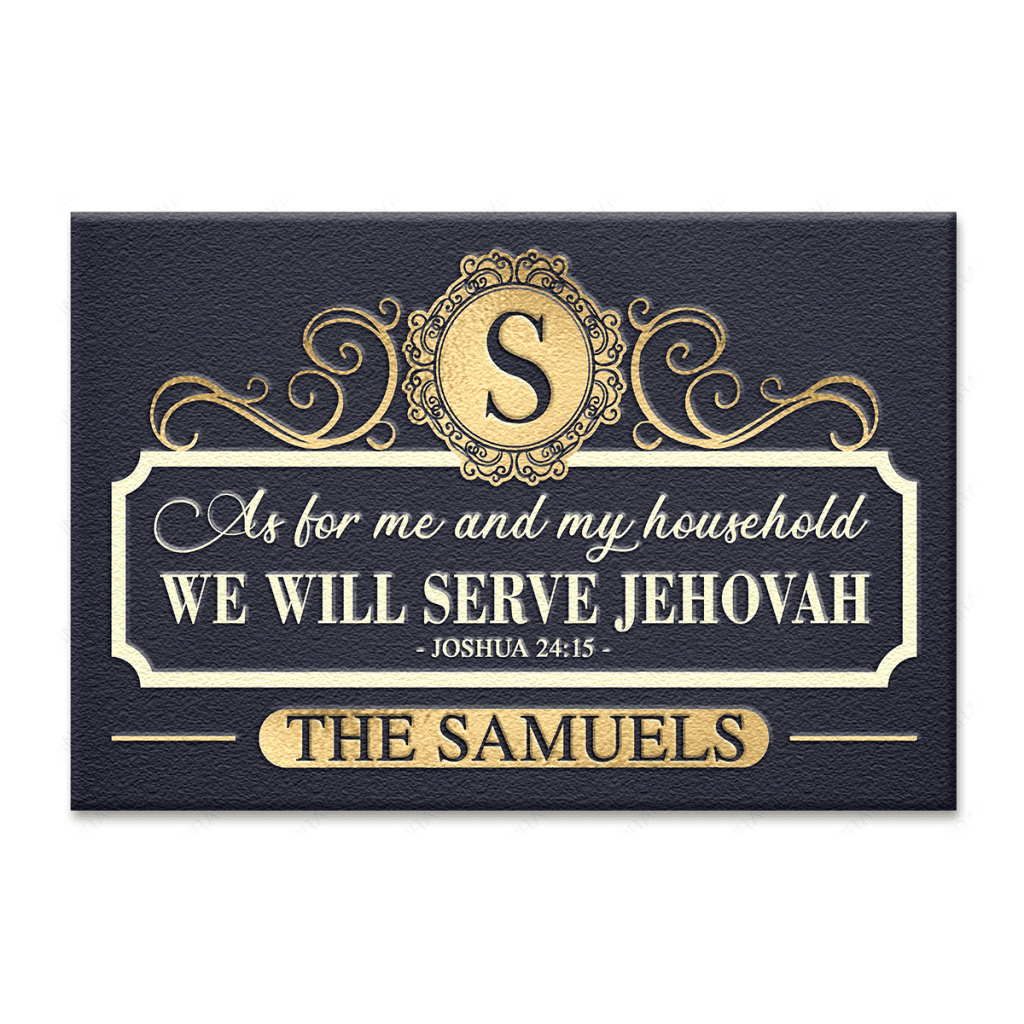 As For Me And My Household We Will Serve Jehovah Personalized Doormat