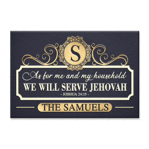 As For Me And My Household We Will Serve Jehovah Personalized Doormat