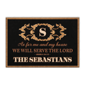 As For My Family We Will Serve The Lord Personalized Doormat