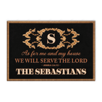 As For My Family We Will Serve The Lord Personalized Doormat