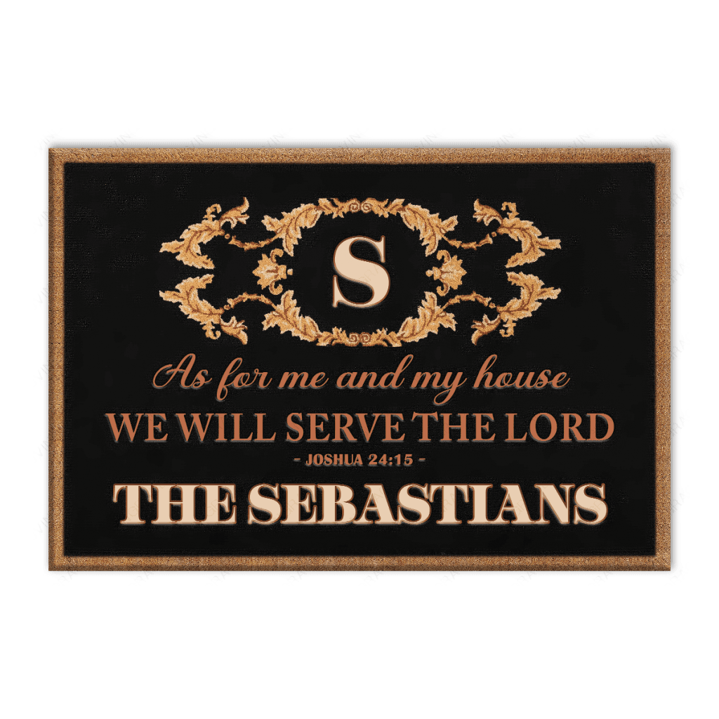 As For My Family We Will Serve The Lord Personalized Doormat
