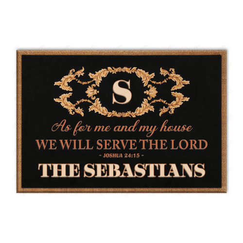 As For My Family We Will Serve The Lord Personalized Doormat