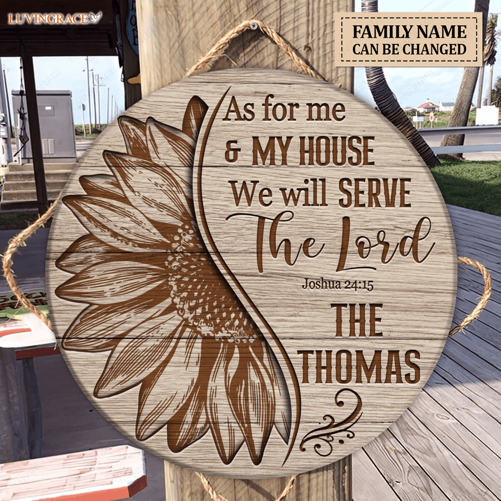 As For Us Half Of Sunflower Personalized Circle Sign Wood