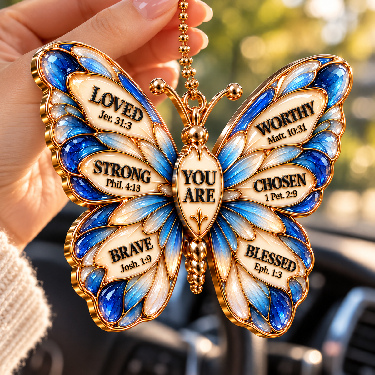 3D Raised You Are Butterfly Ornament – Inspirational Bible Verse Christian Gift