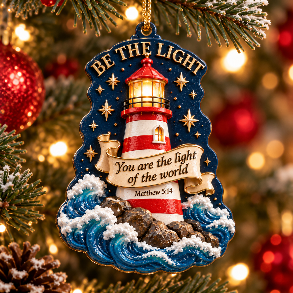 3D Be The Light Lighthouse Christian Ornament – Matthew 5:14