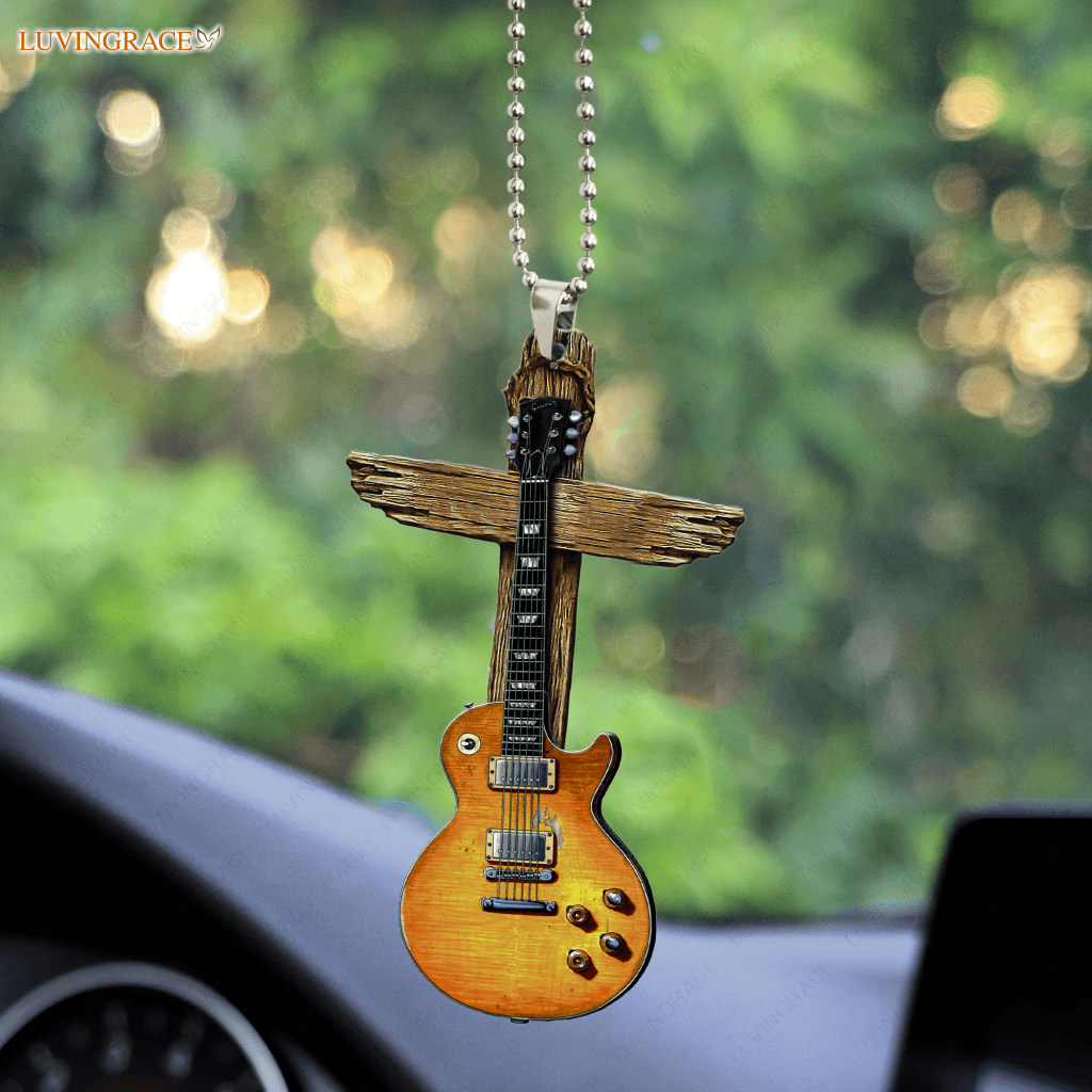 Bass Guitar Cross Ornament