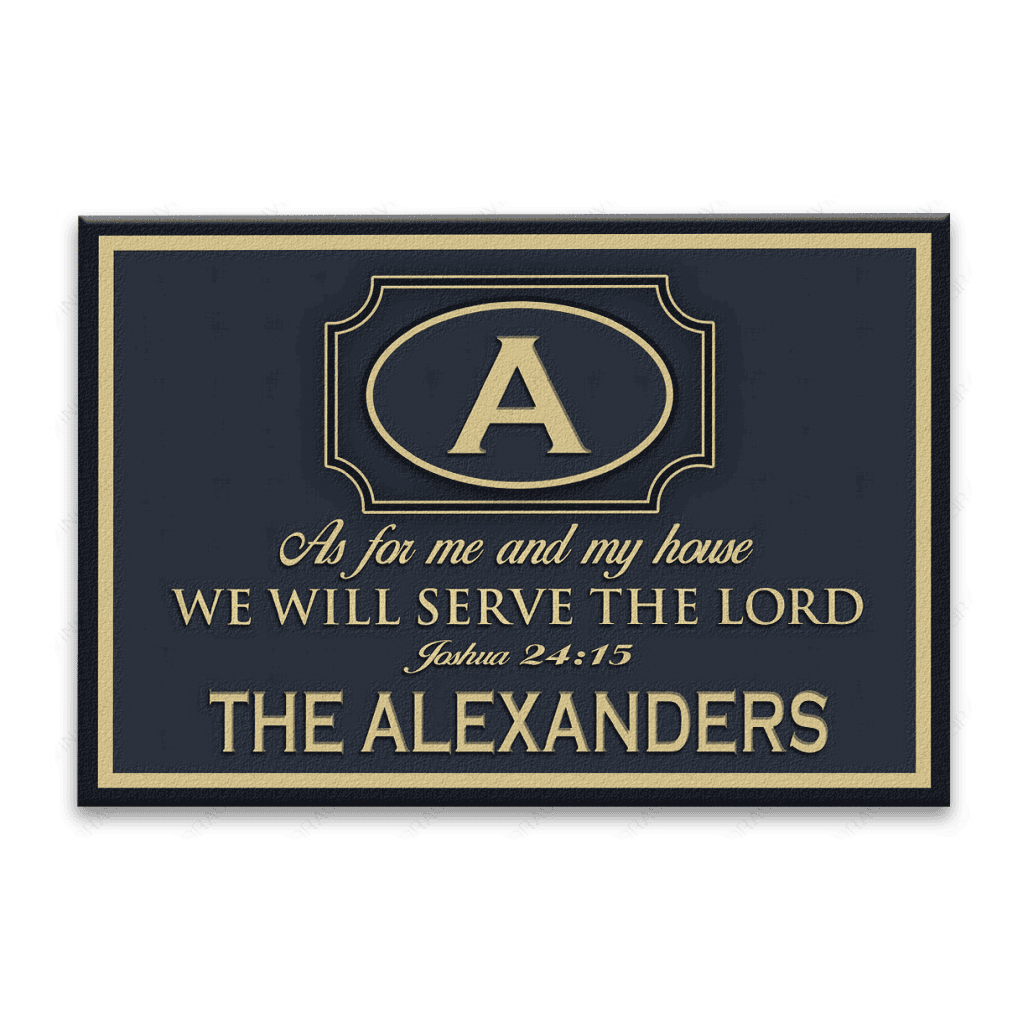Baxter Monogrammed Serve The Lord Personalized Door Mat