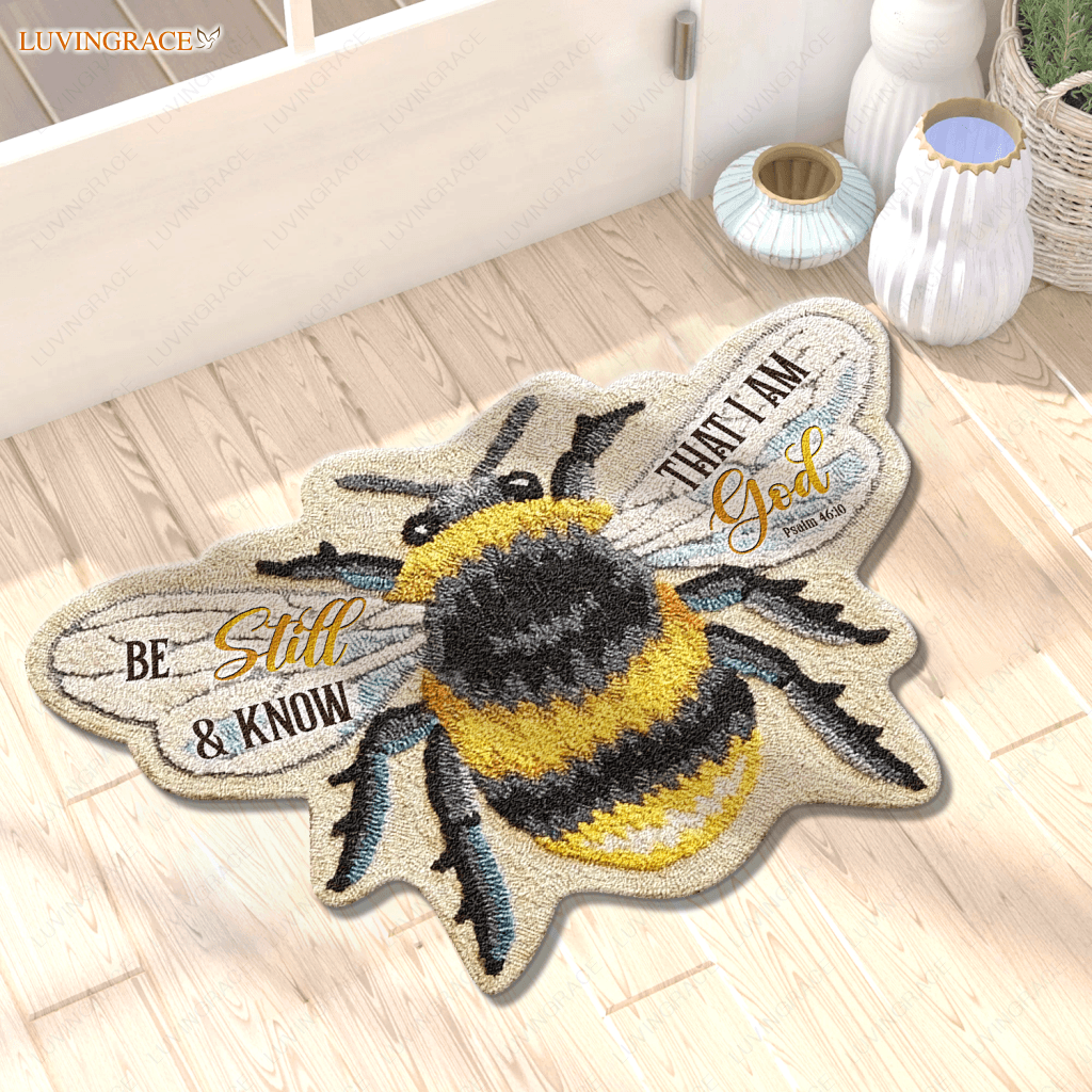 Be Still And Know That I Am God Bee Shaped Luxurious Doormat