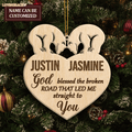Bear Couple God Blessed Personalized Wood Engraved Ornaments Wooden Ornament