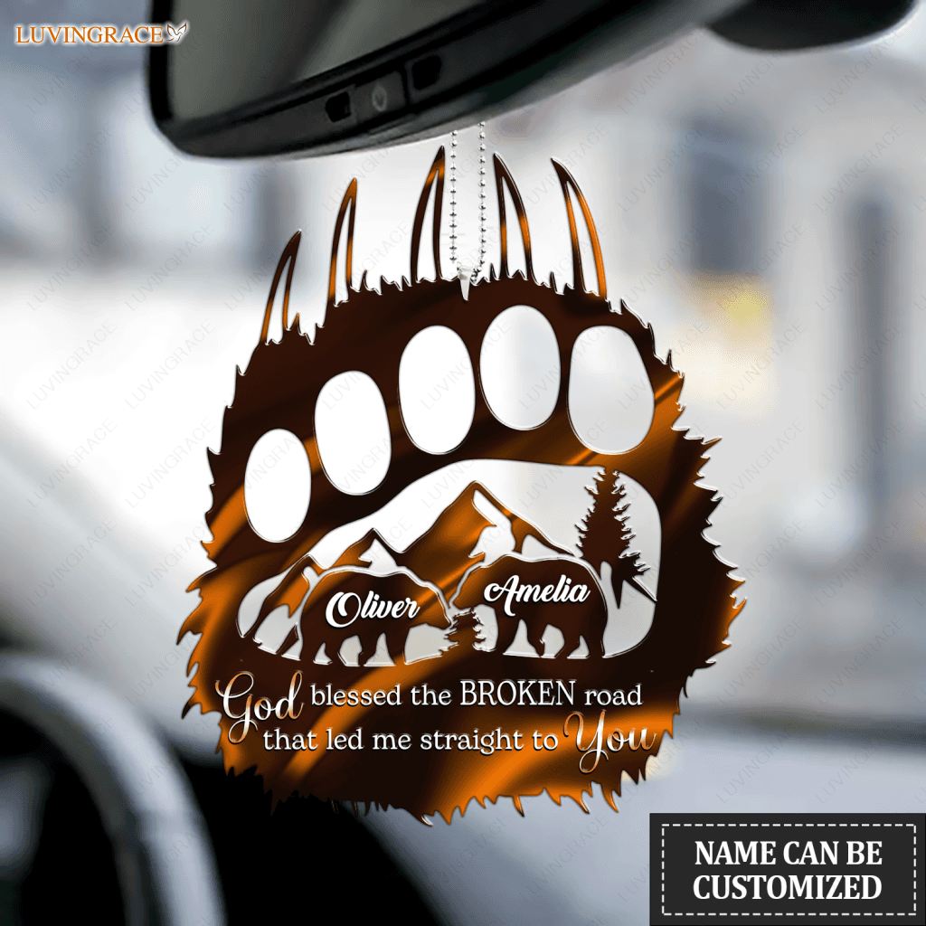 Bear Paw God Blessed Personalized Ornament