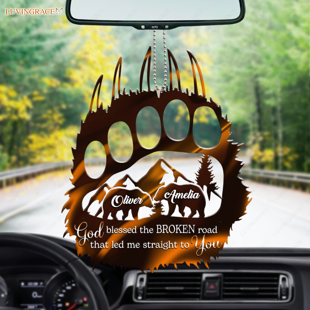 Bear Paw God Blessed Personalized Ornament
