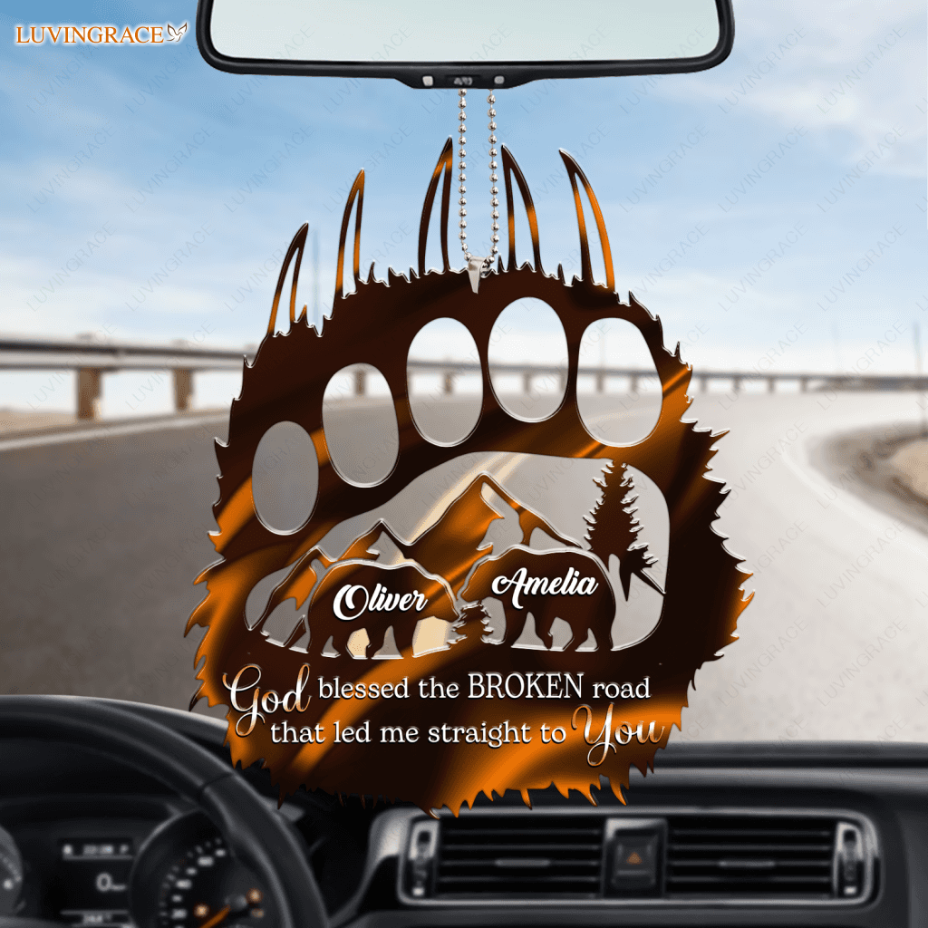 Bear Paw God Blessed Personalized Ornament