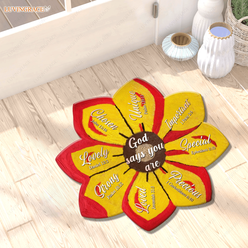 Beautiful Flower God Says You Are Shaped Doormat