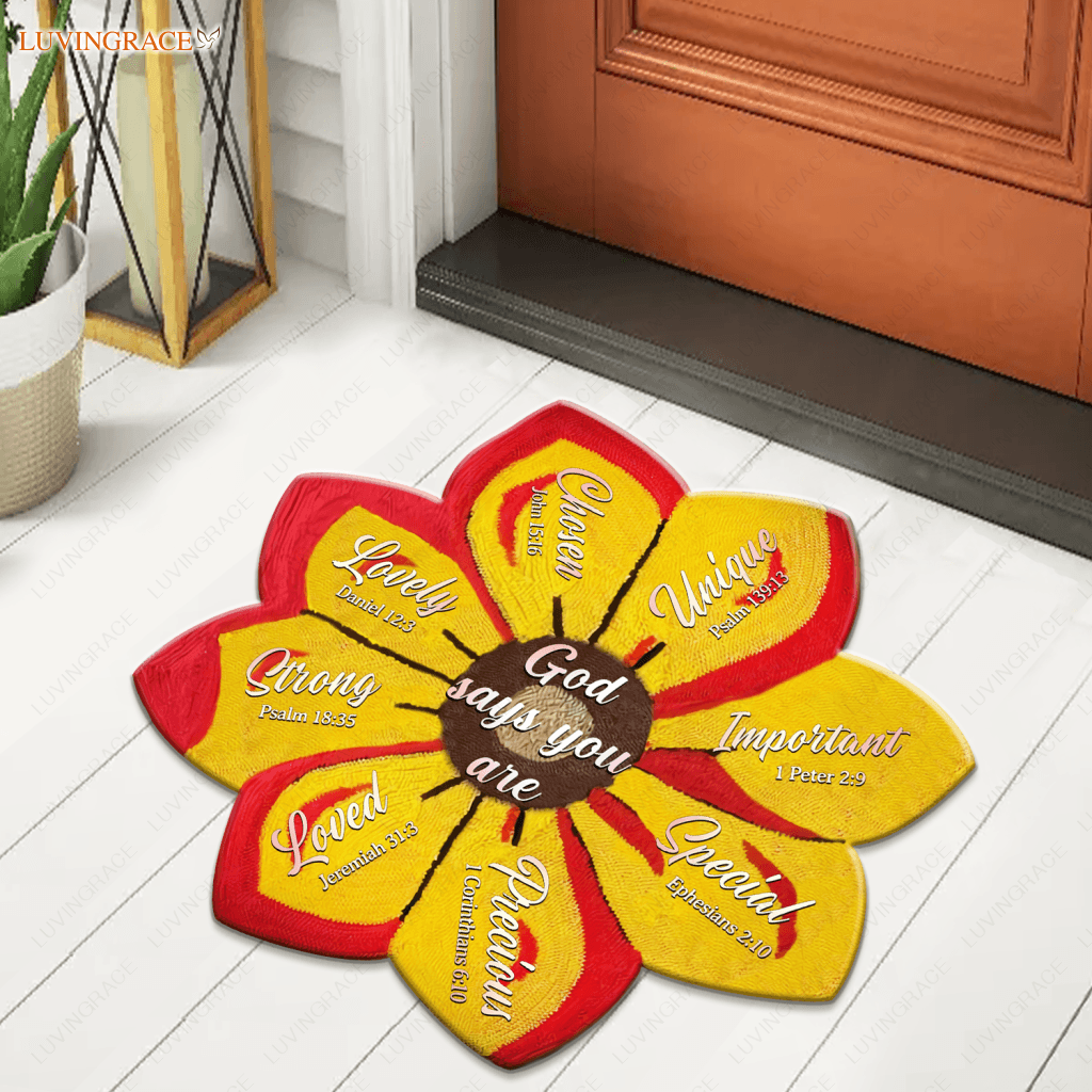 Beautiful Flower God Says You Are Shaped Doormat
