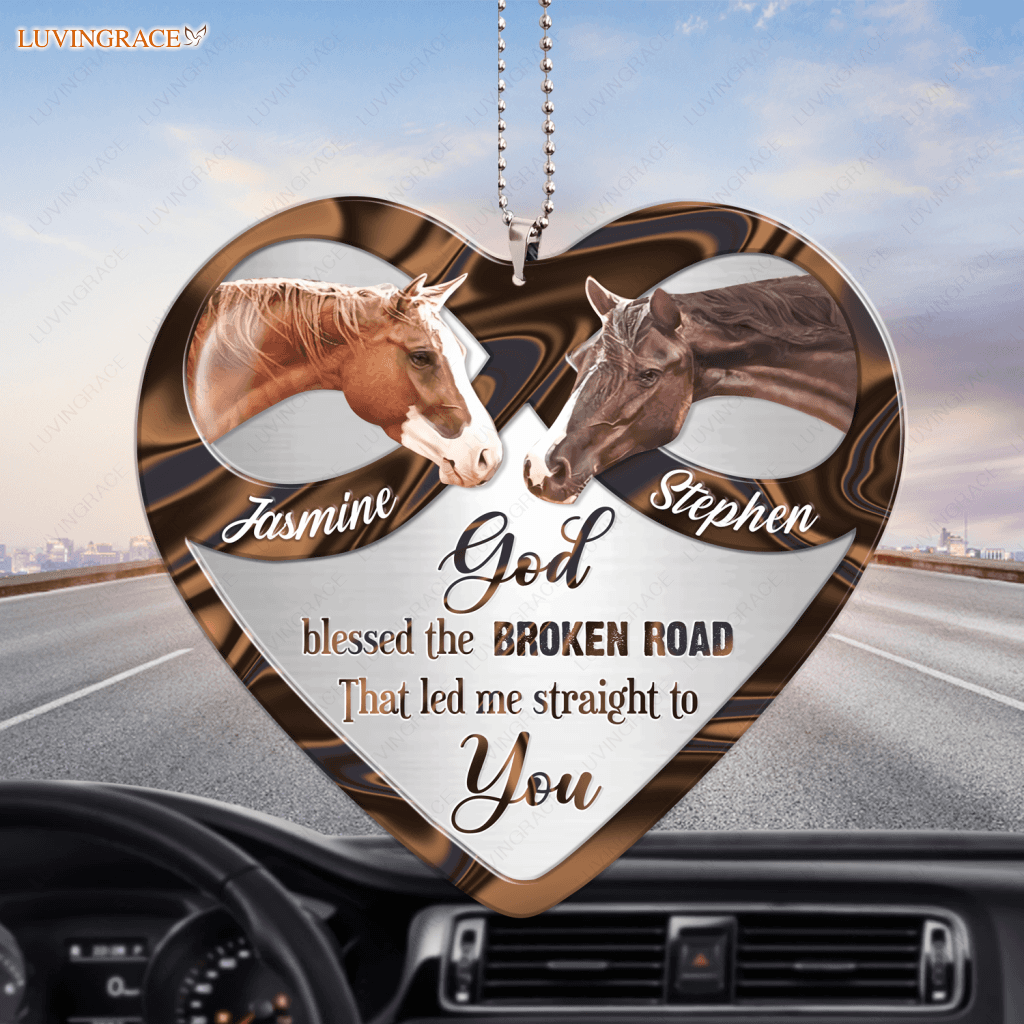 Beautiful Horses With Infinity Heart Personalized Ornament