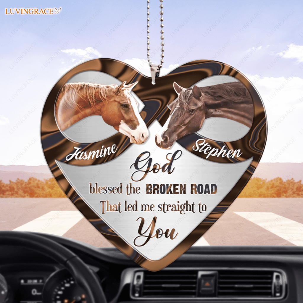 Beautiful Horses With Infinity Heart Personalized Ornament