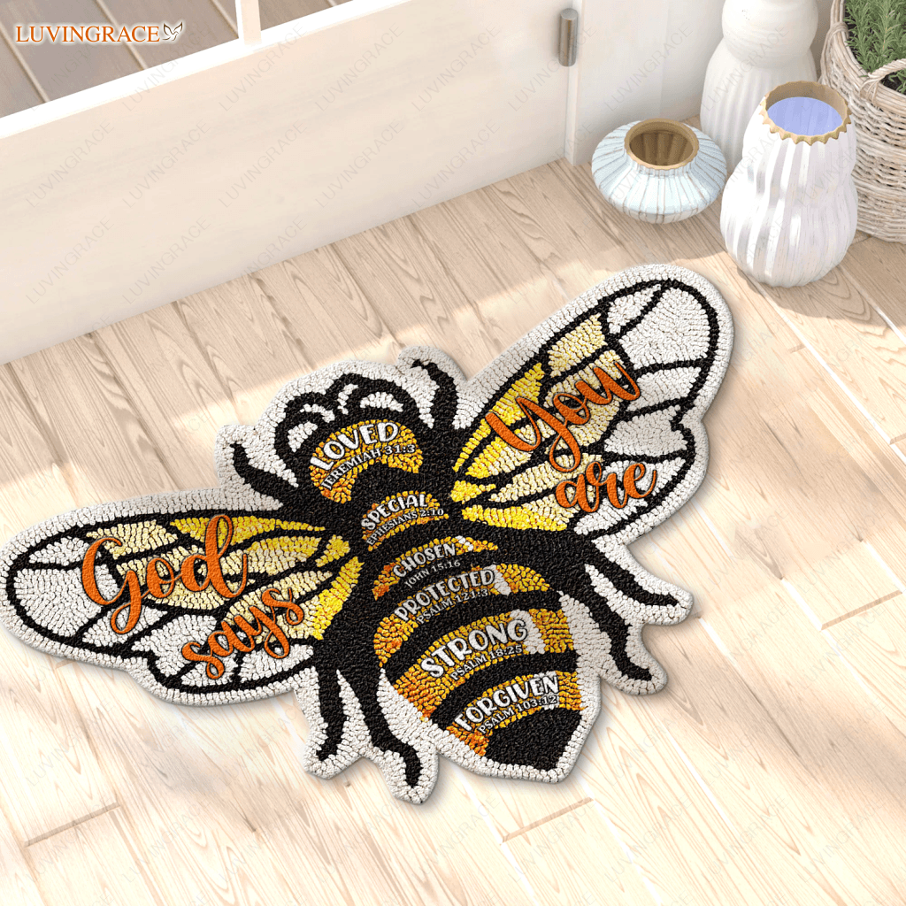 Bee God Says You Are Shaped Doormat
