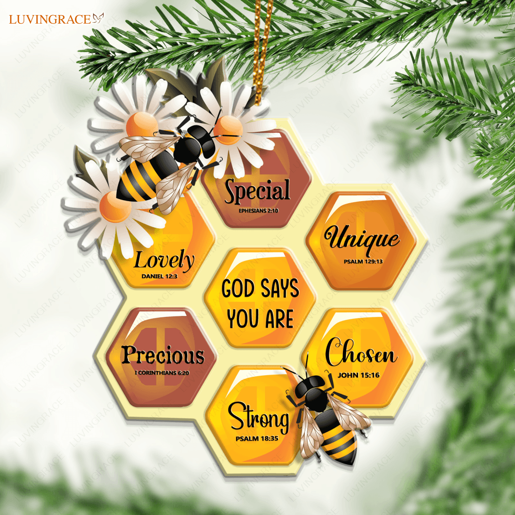 Bee Honeycomb God Says You Are Ornament