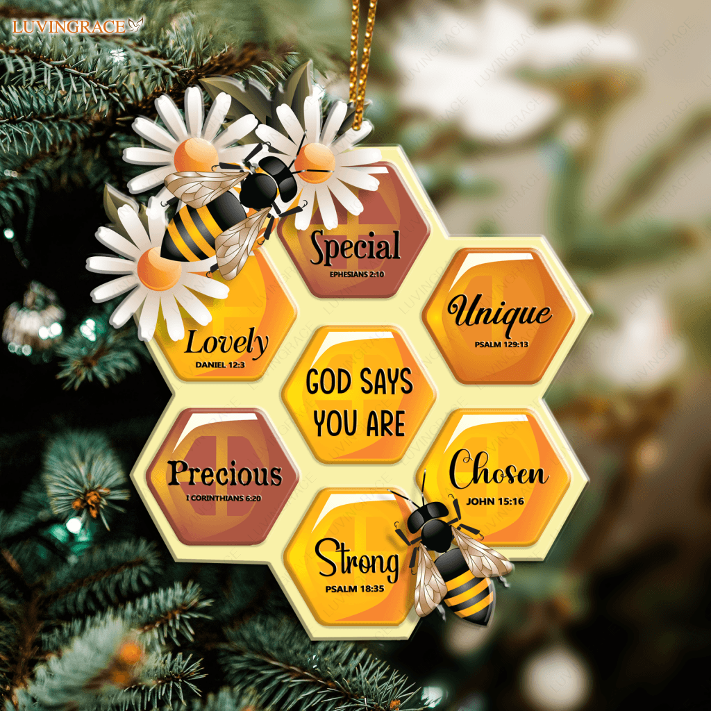 Bee Honeycomb God Says You Are Ornament