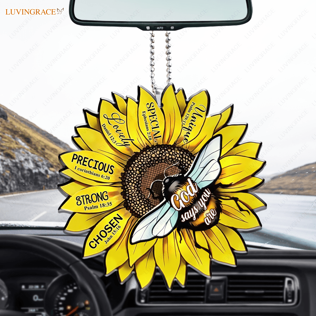 Bee Sunflower God Says You Are Ornament