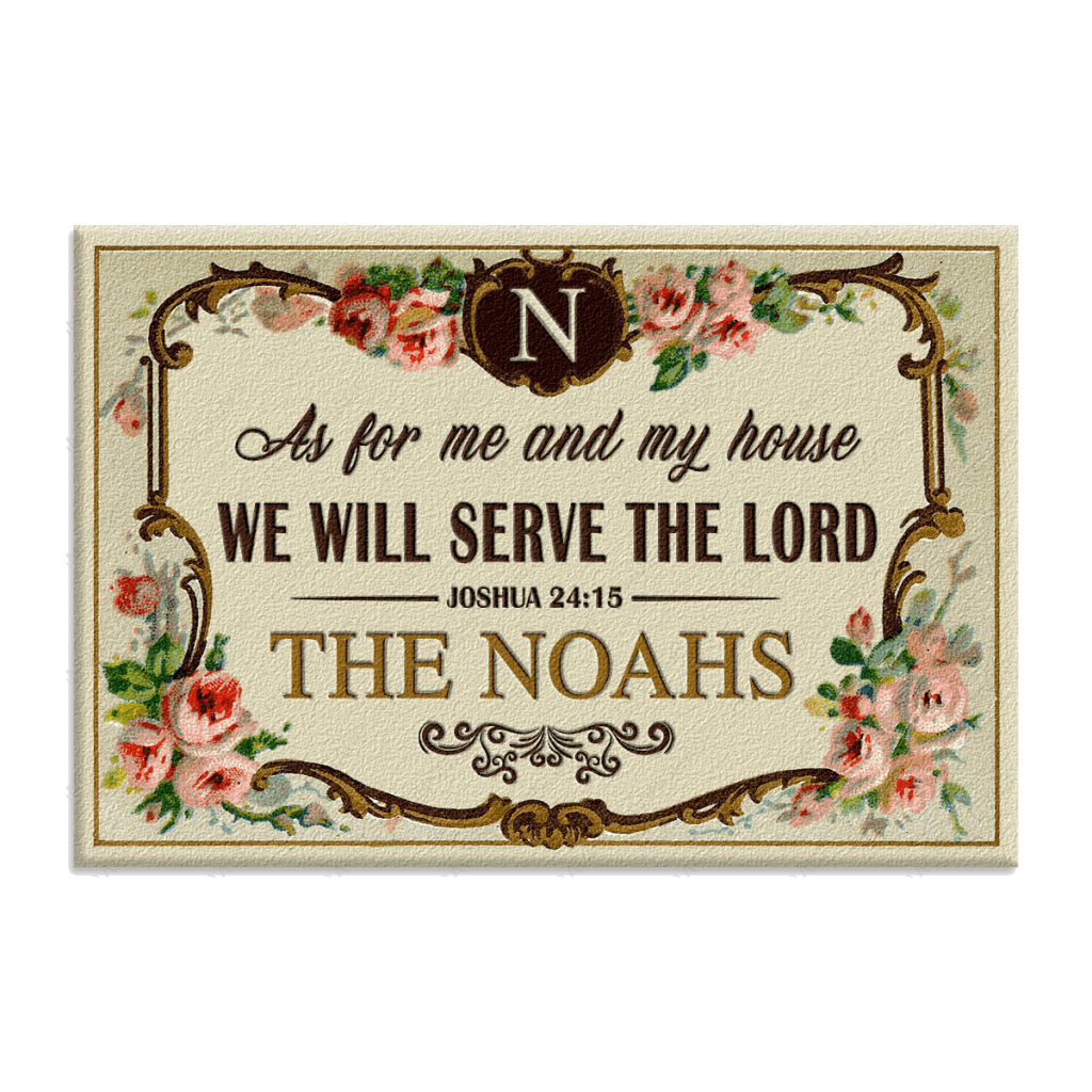 Best Floral Monogram Serve The Lord Personalized Doormat