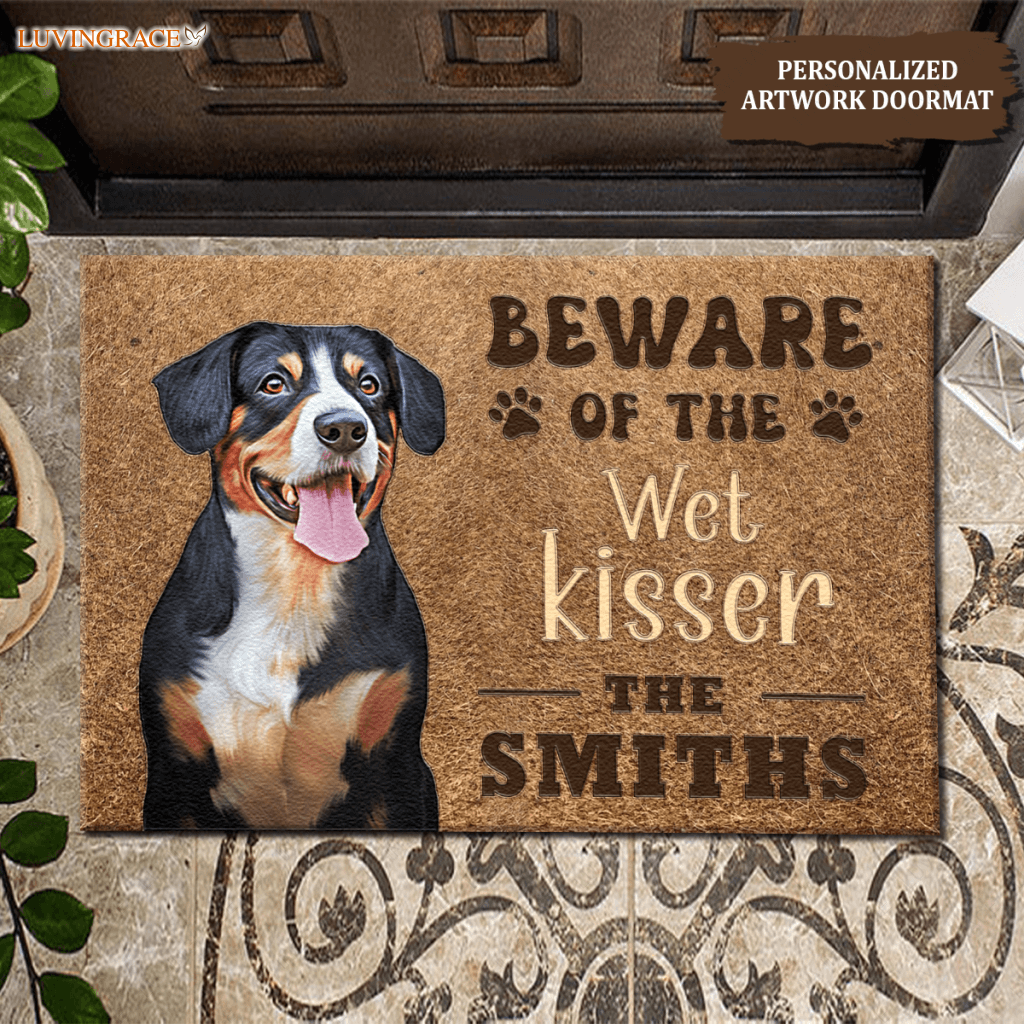 Beware Of The Wet Kisser - Personalized Custom Doormat