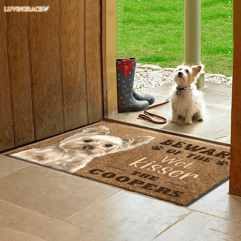 Beware Of The Wet Kisser - Personalized Custom Doormat
