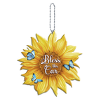 Bless This Car Sunflower Ornament