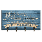 Bless This Home And All Who Enter Personalized Key Hanger