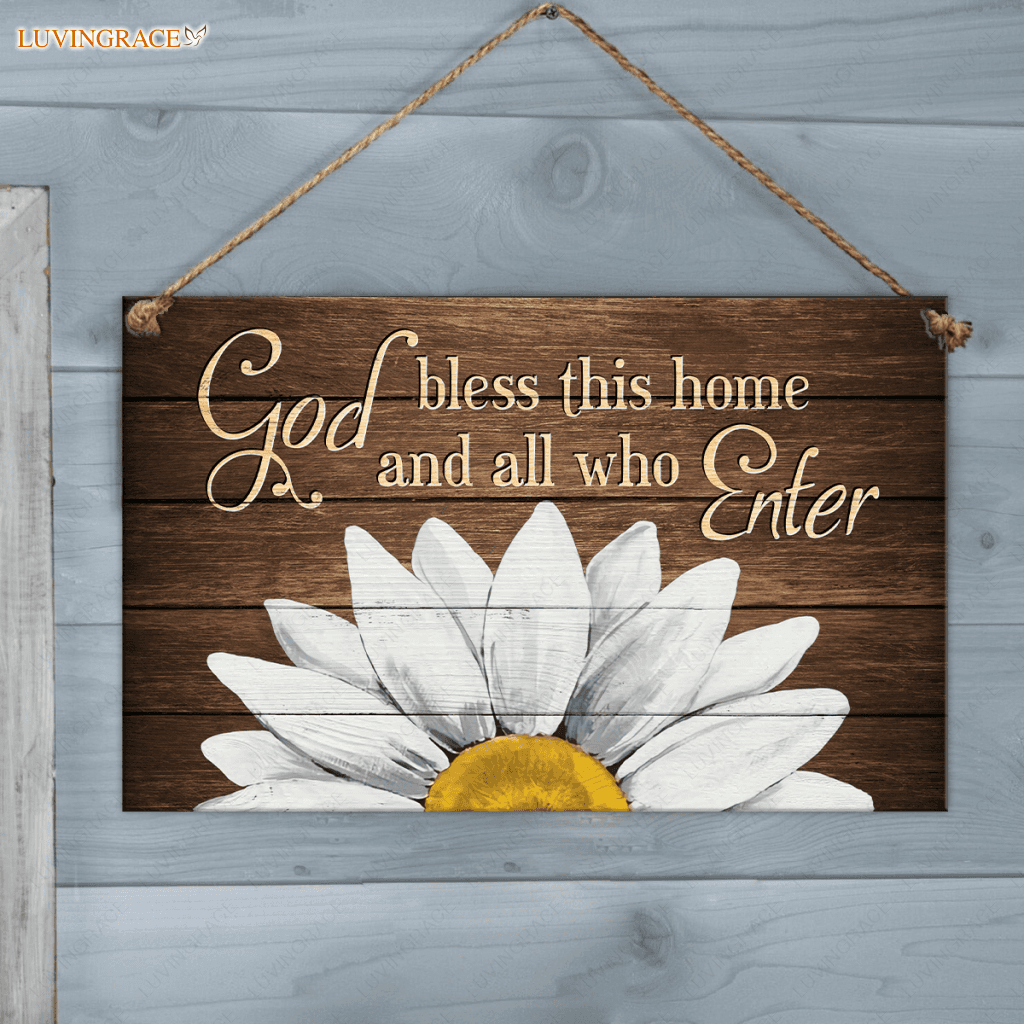 Bless This Home Wood Rectangle Sign