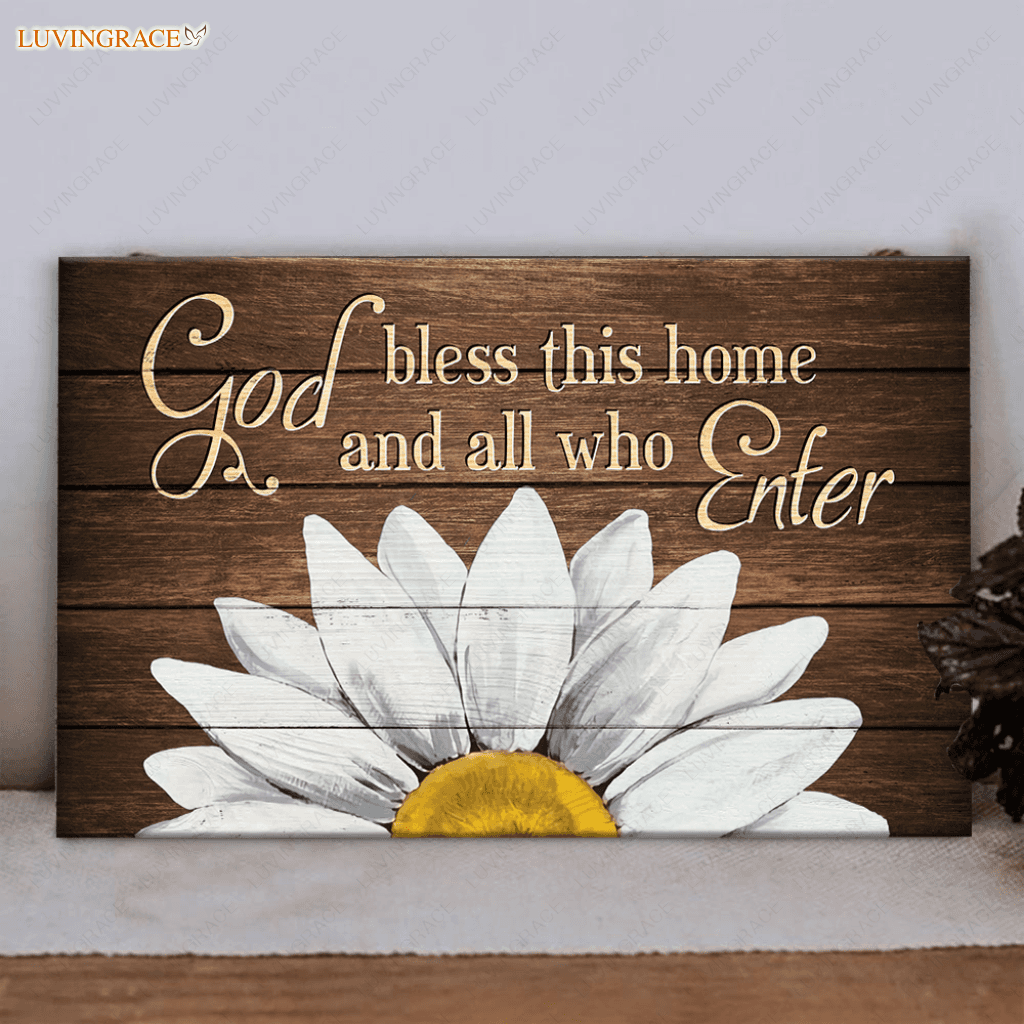 Bless This Home Wood Rectangle Sign