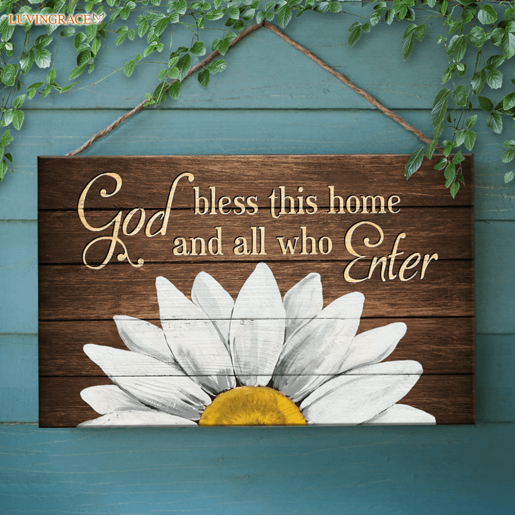 Bless This Home Wood Rectangle Sign