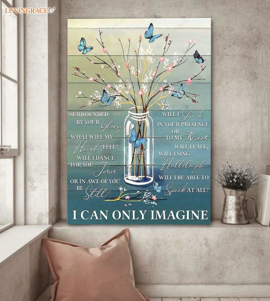 Blue Butterfly I Can Only Imagine Wall Art Canvas