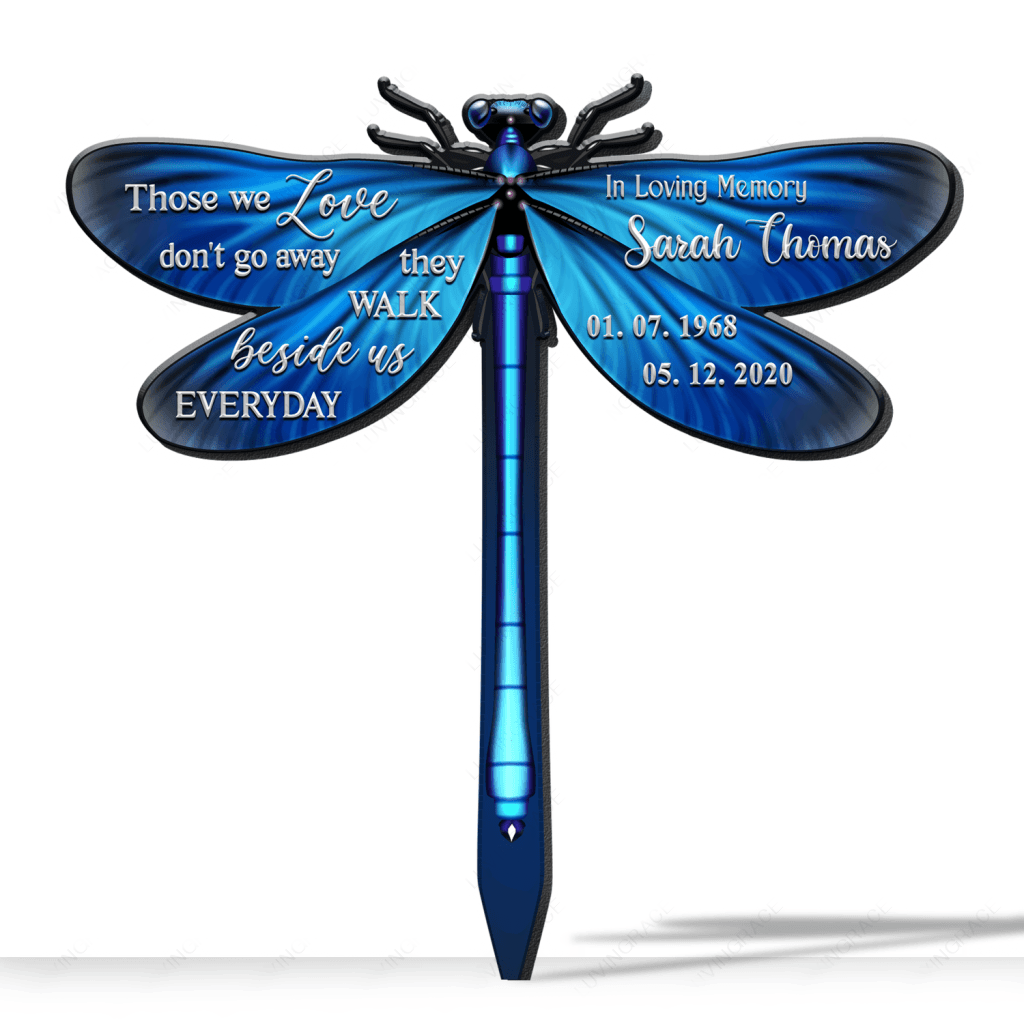 Blue Dragonfly Those We Love Personalized Plaque