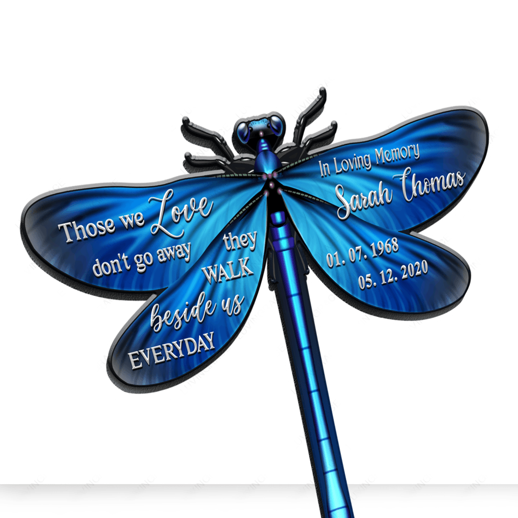 Blue Dragonfly Those We Love Personalized Plaque