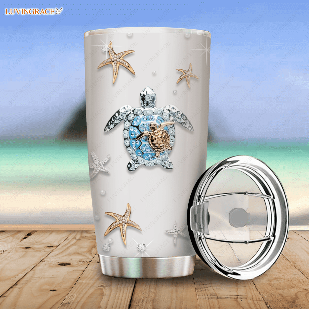 Blue Turtle Glory Personalized Tumbler