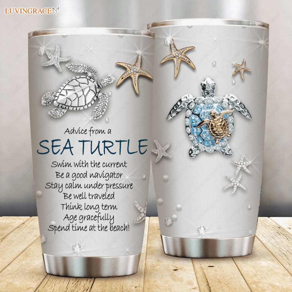 Blue Turtle Glory Personalized Tumbler