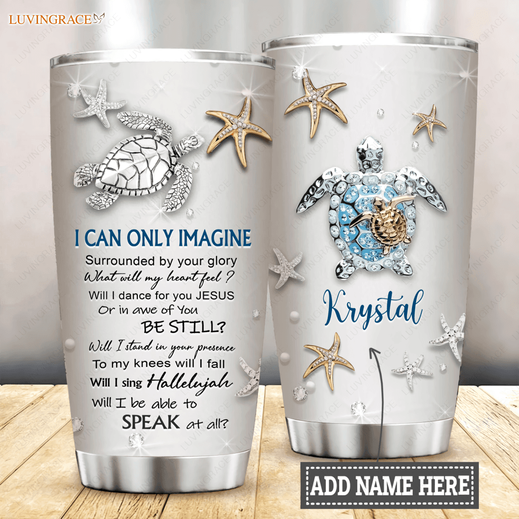 Blue Turtle Glory Personalized Tumbler