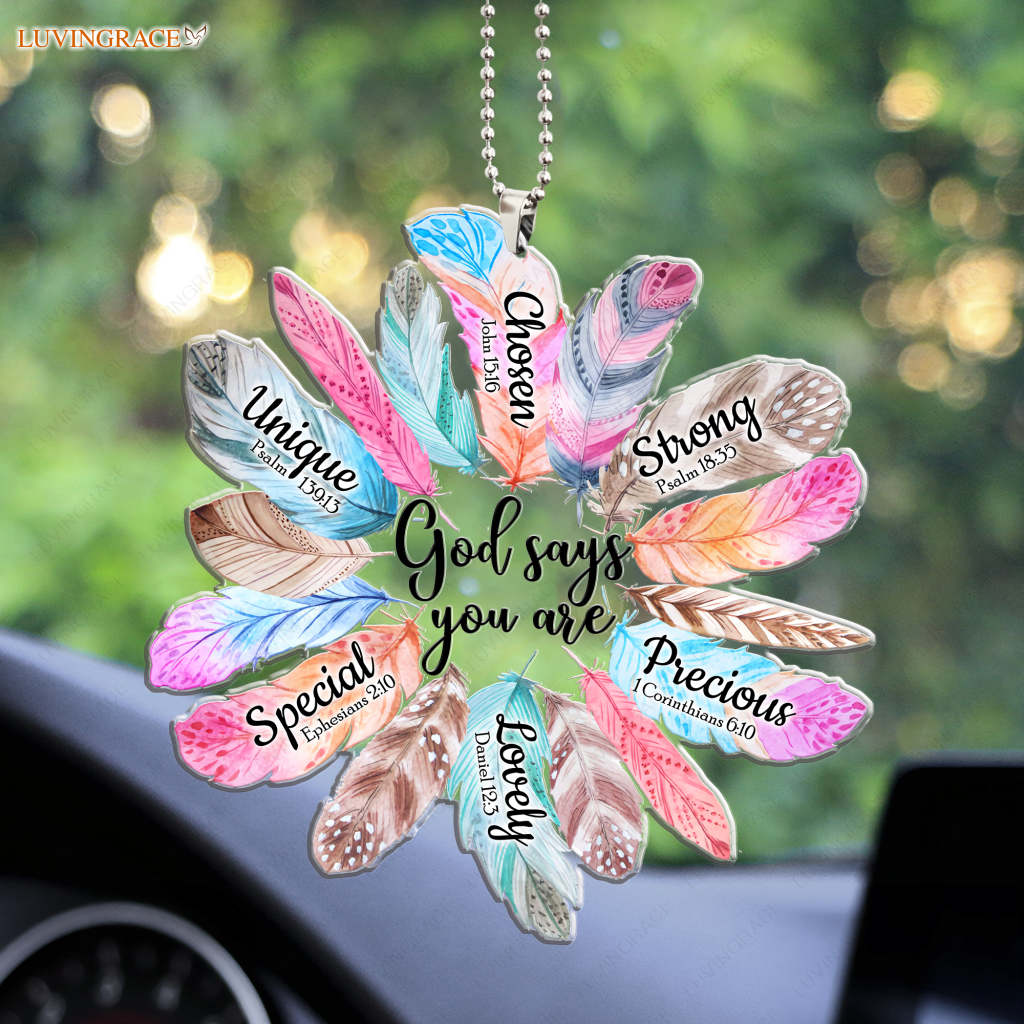 Boho Feather God Says You Are Ornament