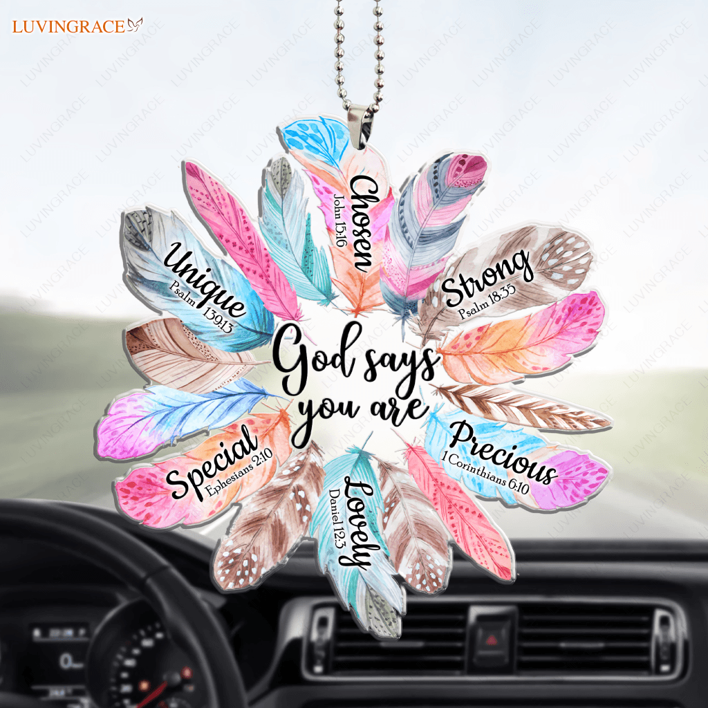 Boho Feather God Says You Are Ornament
