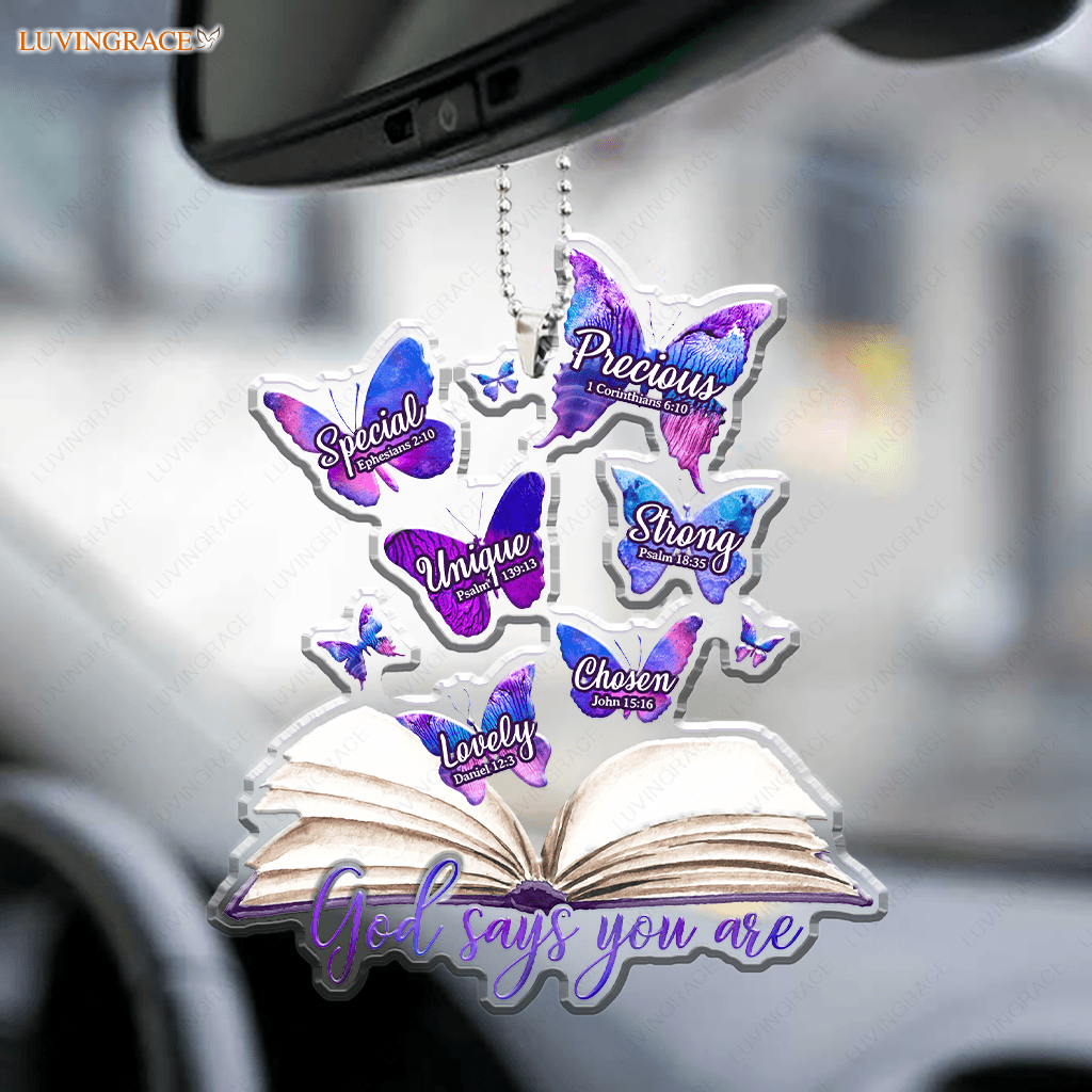 Book And Butterflies God Says You Are Ornament