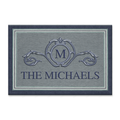 Border Stripe In Blue Personalized Doormat