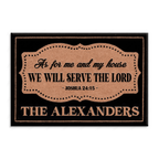 Borderline Elegant Serve The Lord Personalized Doormat