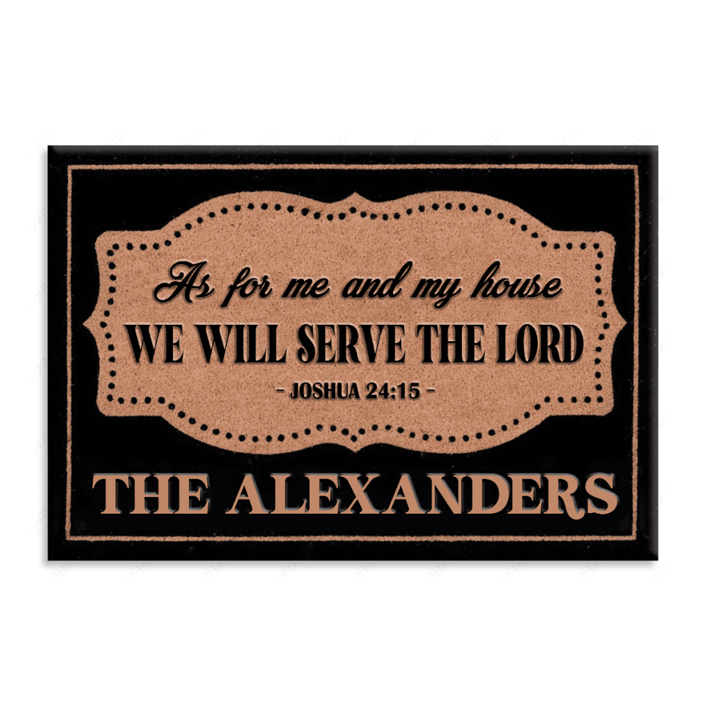 Borderline Elegant Serve The Lord Personalized Doormat