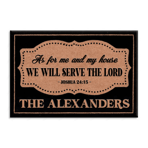 Borderline Elegant Serve The Lord Personalized Doormat