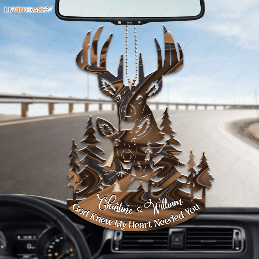 Buck And Doe God Knew My Heart Personalized Ornament