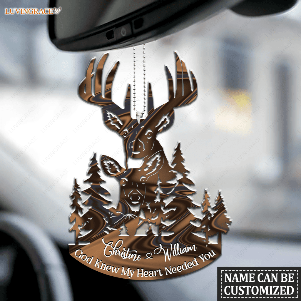 Buck And Doe God Knew My Heart Personalized Ornament