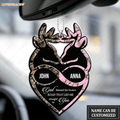 Buck And Doe Infinity Heart God Blessed Personalized Ornament